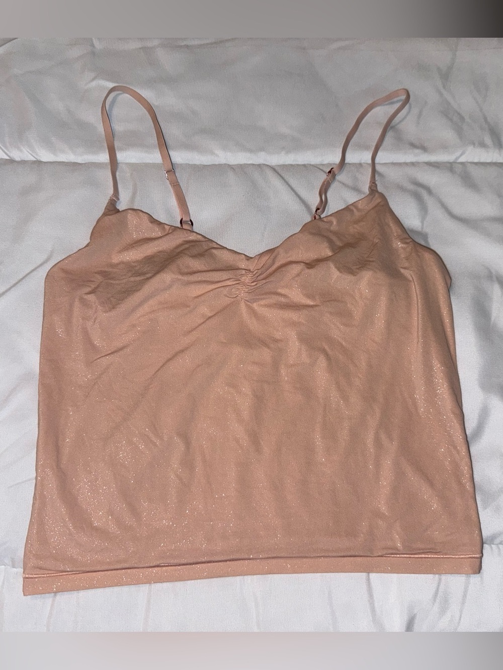 aerie Sparkle Nude Pink Cropped Camisole